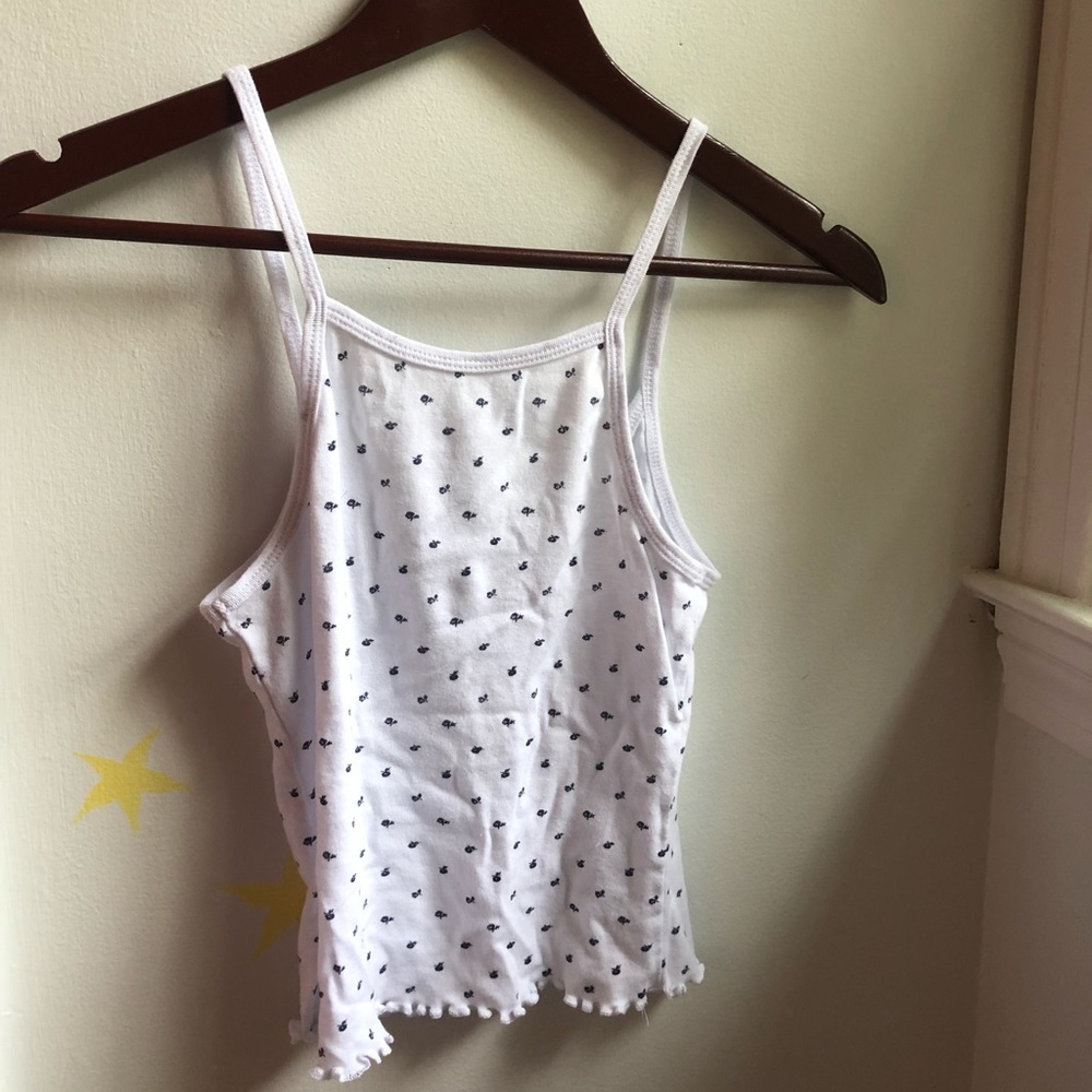Brandy Melville tank top- white with blue flowers